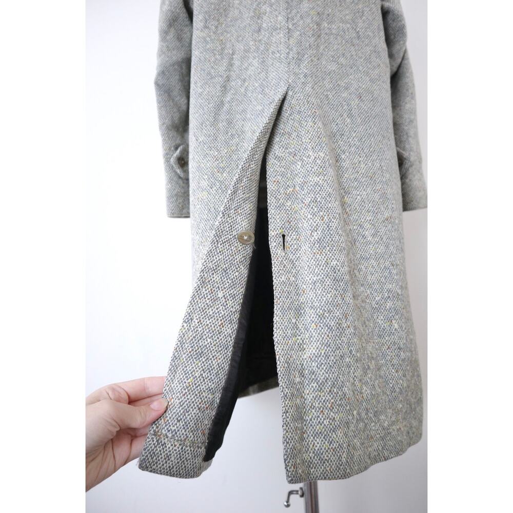 Vintage Burberry Women's Irish Tweed Car Coat Collared Overcoat - Picture 9 of 16